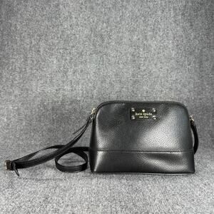Kate Spade NY Hanna Wellesley Crossbody Bag Purse Black Pebbled Leather